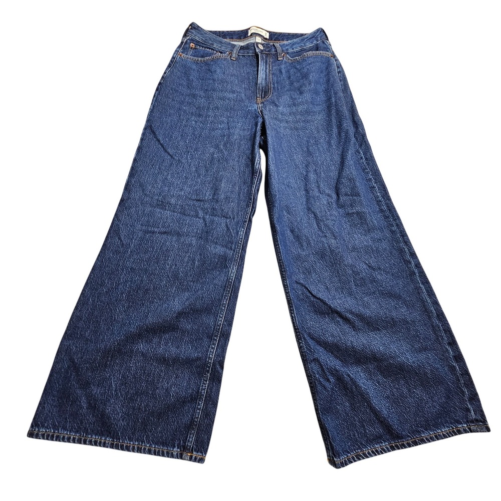 Abercrombie NWT The Wide Leg High Rise Jeans Women 29 8S Blue Curve Love